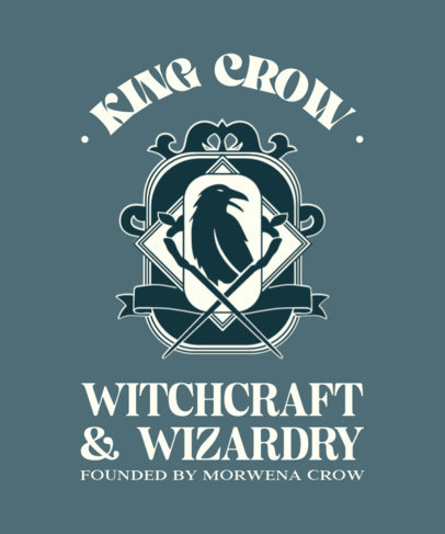 T-Shirt Design Maker Inspired by Harry Potter Featuring a Magic School Badge