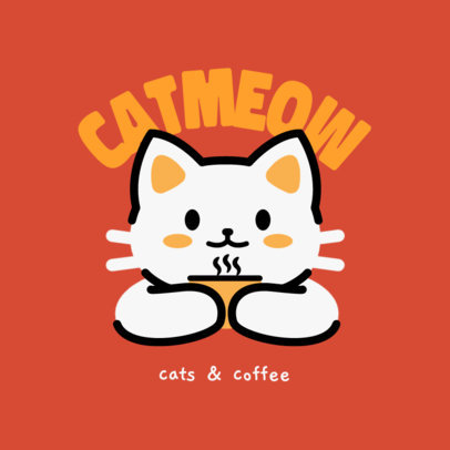 Coffee Shop Logo Maker Featuring a Kawaii  Cat Graphic