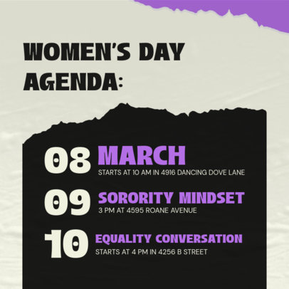 Instagram Post Creator for a Women's Day-Themed Agenda