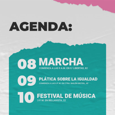 Timeline-Themed Instagram Post Template for a Feminist March