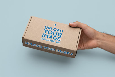 Mockup of a Man Holding a Box