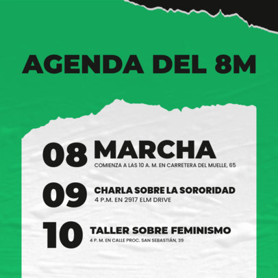 Women's March Instagram Post Creator Featuring an Event's Agenda