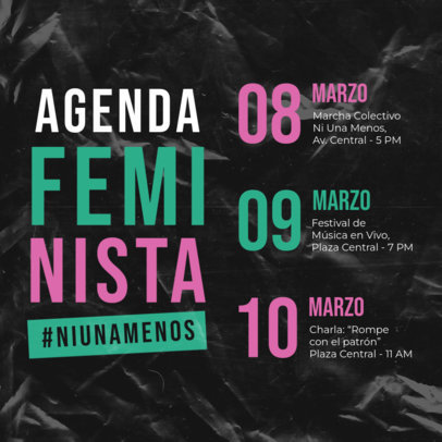 Instagram Post Template for a Women's Day Events Calendar