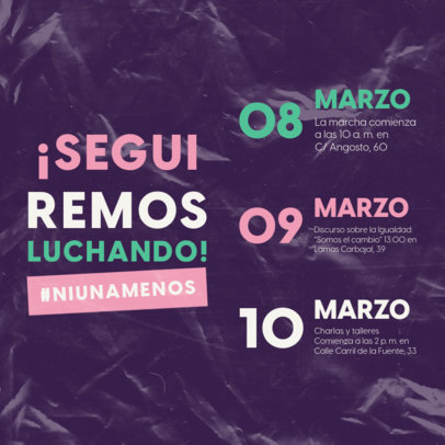 Instagram Post Creator Featuring an Events Calendar for International Women's Day