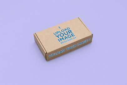 Mockup of a Branding Box Placed on a Colored Background