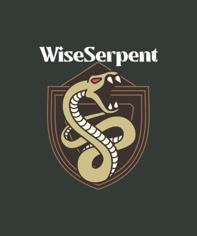 T-Shirt Design Maker Featuring an Emblem with an Aggressive Snake 2256j-5369