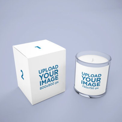 Candle Mockup Featuring a Box and a Customizable Background 5934 el1