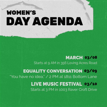 Instagram Post Template for a Women's Day Informative Agenda