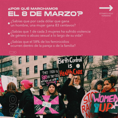 Instagram Post Maker with the Importance of Women's Rights Protests