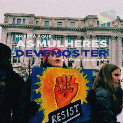 Instagram Post Generator Featuring a Women's Rights Protest Picture
