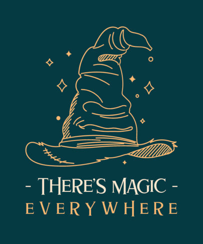 Harry Potter-Inspired T-Shirt Design Creator with a Hat Illustration