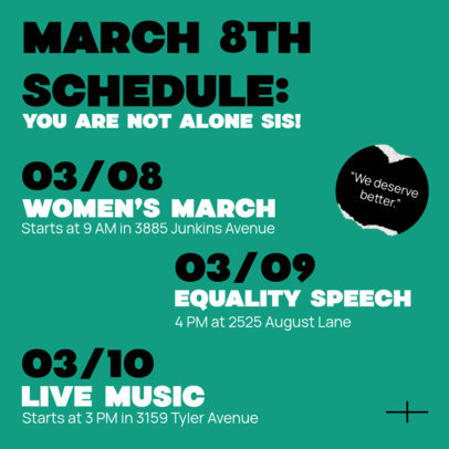 Feminist-Themed Instagram Post Generator for a Women's March Event 