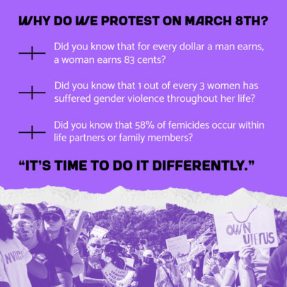 Instagram Post Maker Featuring Information for Women's Day