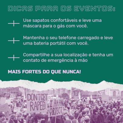 Instagram Post Generator Featuring Tips for Feminist Events