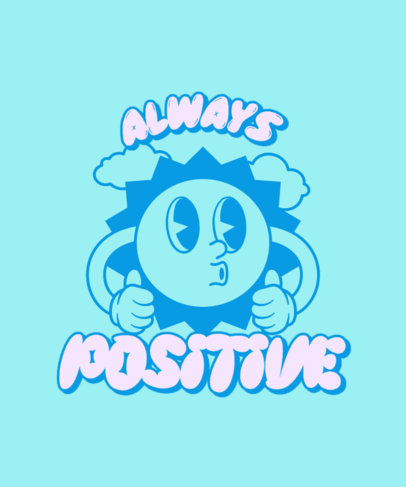 T-Shirt Design Creator Featuring a Retro-Styled Whistling Sun Illustration with a Positive Quote 5366g