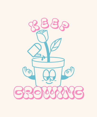 T-Shirt Design Maker Featuring a Retro Cartoon Illustration with a Positive Quote