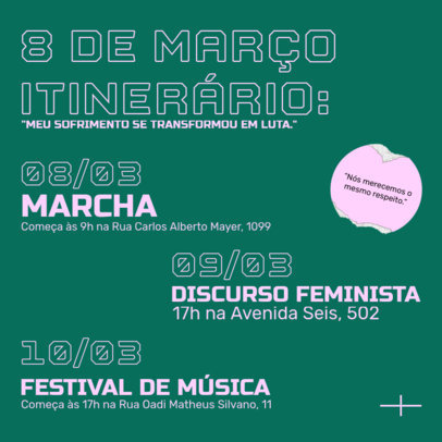 Instagram Post Generator Featuring Feminist Activities for Women's Day