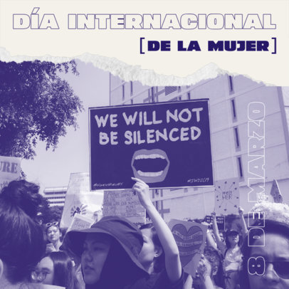 Instagram Post Creator Featuring an Informative Carousel for Women's Day