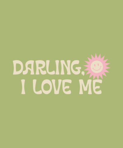 T-Shirt Design Template Featuring a Smiling Sun Illustration with a Quote
