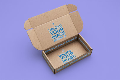 Mockup of an Open Box Placed on a Colorful Background