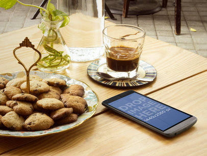 LG Phone Mockup Featuring a Bunch of Cookies