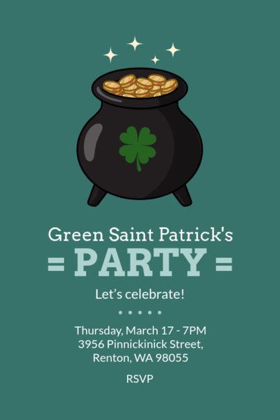 Invitation Design Creator for a St Patrick's Party Featuring Gold Coins Graphic 5364b