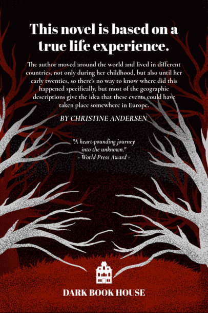 Back Book Cover Maker Featuring a Description of a Scary Story