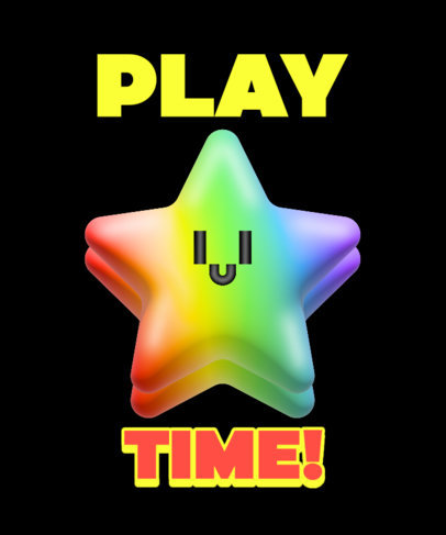 Gaming T-Shirt Design Generator Featuring a Star Graphic Inspired by Mario Bros