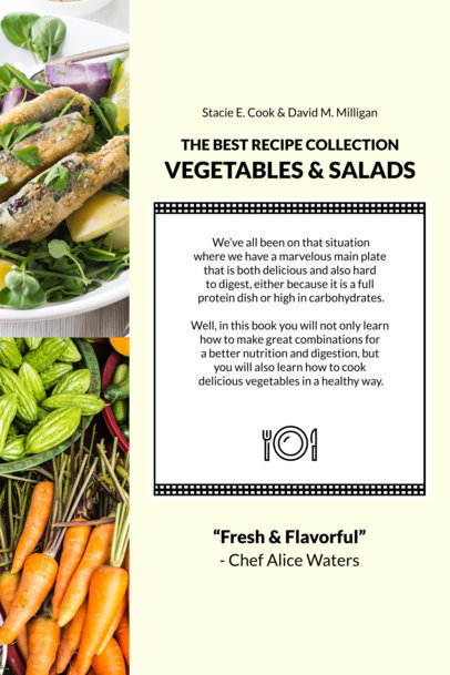 Back Book Cover Maker for a Salads Cookbook