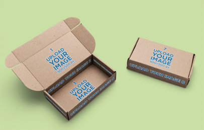 Mockup of Two Boxes Placed on a Customizable Background