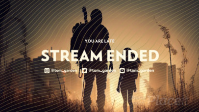 Twitch Screen Video Creator Featuring a The Last of Us-Inspired Background with a Stream-Ended Message