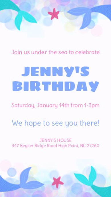 Mermaid-Themed Instagram Story Video Generator for a Birthday Party
