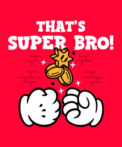 Gaming T-Shirt Design Maker Featuring a Theme Inspired by Mario Bros 2256n-5397