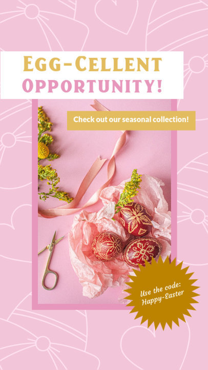 Instagram Story Maker With Easter Graphics With a Funny Egg Pun for a Special Sale 5392e