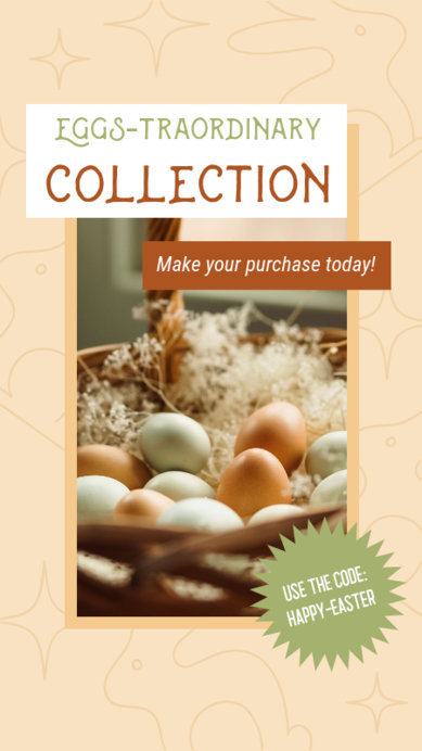 Easter Sale Instagram Story Design Template Featuring a Promo Code 