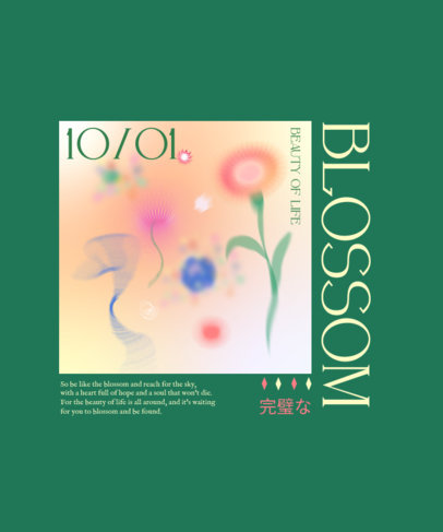 Inspiring T-Shirt Design Template Featuring a Gradient Theme