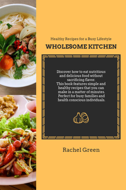Lifestyle Back Book Cover Template for Healthy Dishes