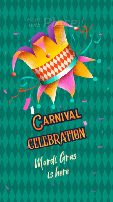 Celebratory Instagram Story Video Maker for Mardi Gras