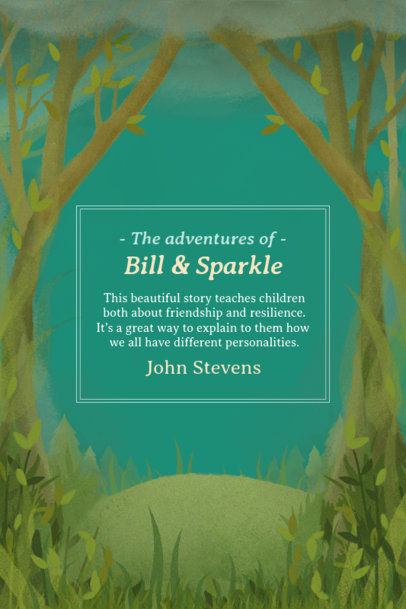 Back Book Cover Template Featuring an Adventure Theme for Kids