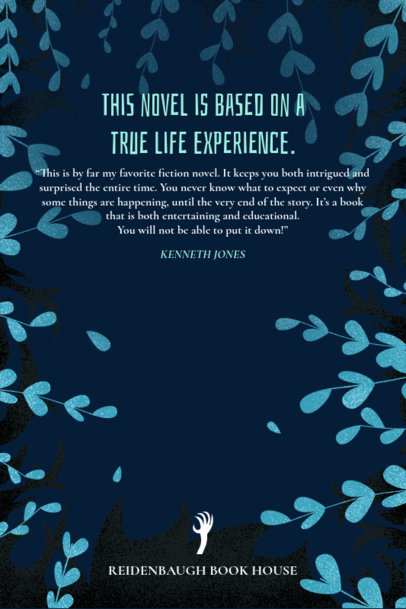 Back Book Cover Template for a Scary Novel