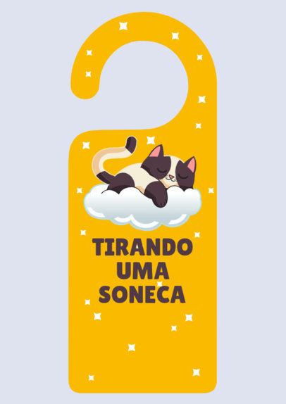 Sweet Door Hanger Design Template Featuring a Sleeping Cat Graphic 5380k-5382