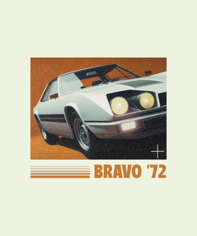 AI-Themed T-Shirt Design Template Featuring a Classic Car Graphic