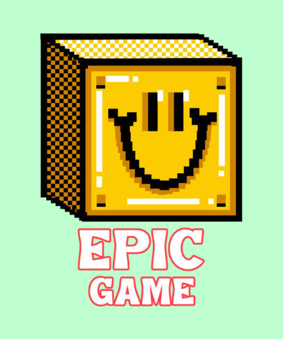 Super Mario-Inspired T-Shirt Design Maker Featuring a Golden Box Graphic 5276e-5395