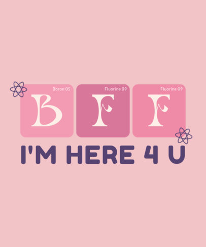 T-Shirt Design Maker for BFFs Featuring Periodic Table Elements