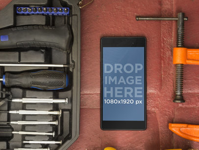 Sony Xperia Mockup Featuring Some Tools