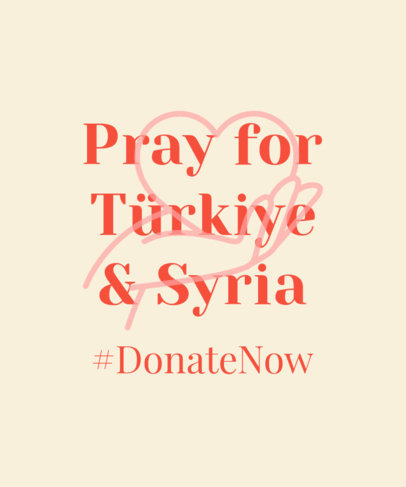 T-Shirt Design Creator Featuring a Donation Message for Earthquake Victims