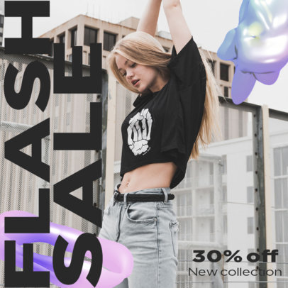 Instagram Post Template for a Clothing Store's Flash Sale Promo