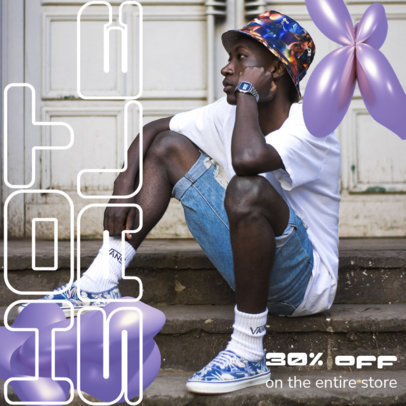 Instagram Post Generator Streetwear Picture for a Boutique's Hot Sale Ad 6029e-el1