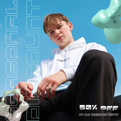 Instagram Post Creator for an Apparel Store's Seasonal Sale Ad 6029c-el1