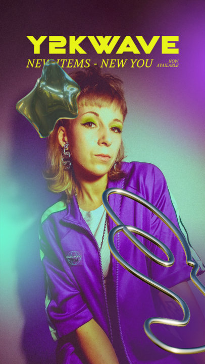 Instagram Story Template for a Y2K Clothing Collection 6023e-el1